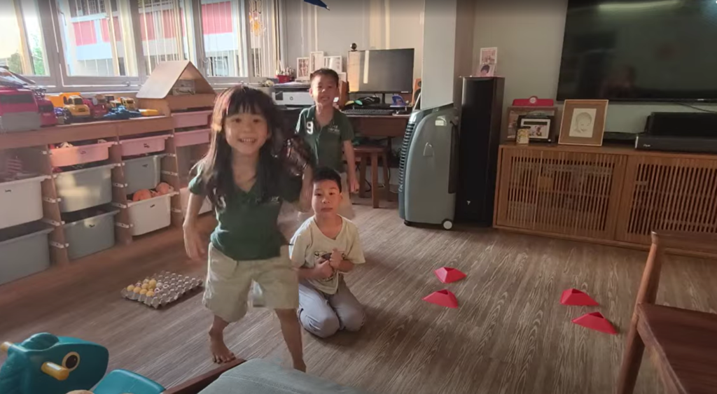 happy children playing games without screens